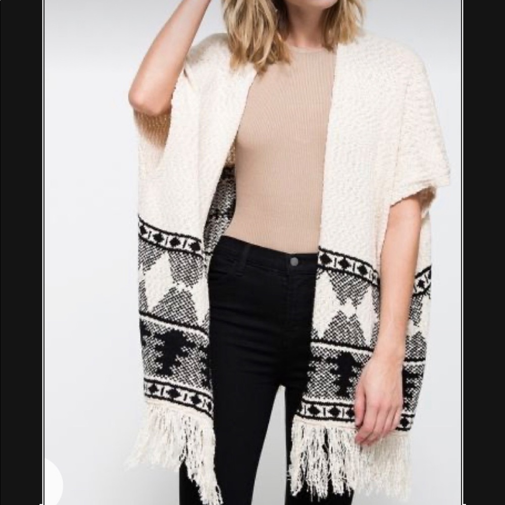 Farrow Geometric Knit Cardigan Poncho